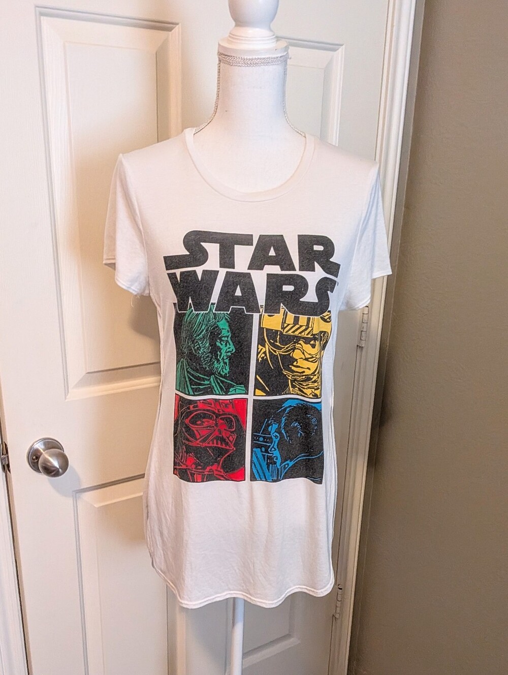 Star Wars Graphic Tee With Leia, Luke, Darth And Obi-Wan